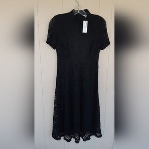 Thyme Maternity Black Short Sleeved Lace Dress Size Small NWT